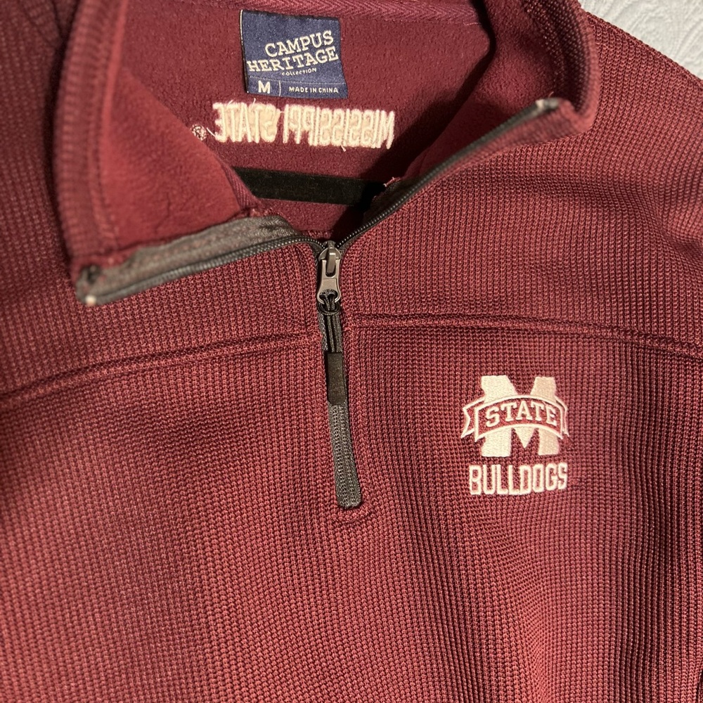 Campus Heritage Burgundy Zip-Up Sweater